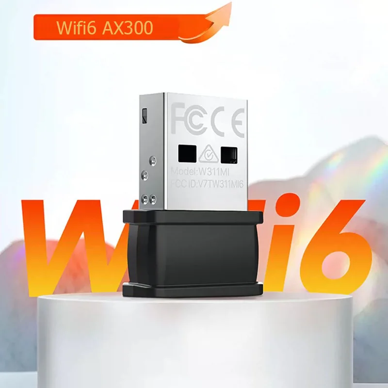 Tenda AX300 Dual Band WiFi 6 USB adaptor Wi-Fi6 802.11ax 2.4GHz frekuensi Band Nano ukuran untuk Windows 7/10/11 Linux 3.2 + UOS