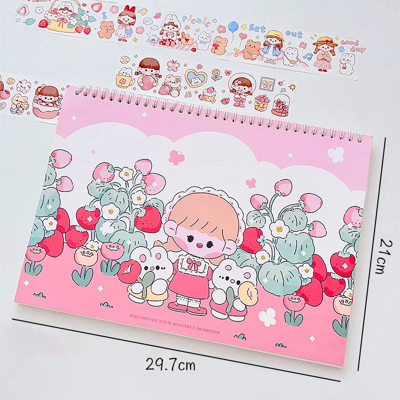 A4 Blank Cartoon Sticker Book Collecting Album Reusable Release Paper Handbook for DIY Scrapbooking Stickers Organizer