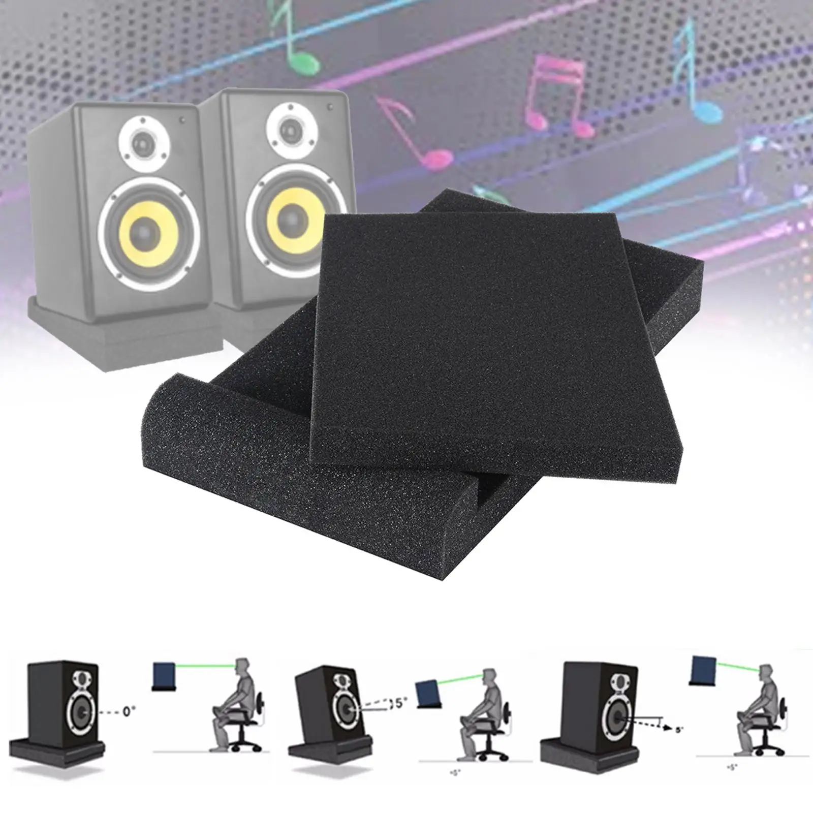 Acoustic Sponge Studio Monitor Isolation Pads Stabilizer Speaker Stands Soundproofing Platform for Music Production