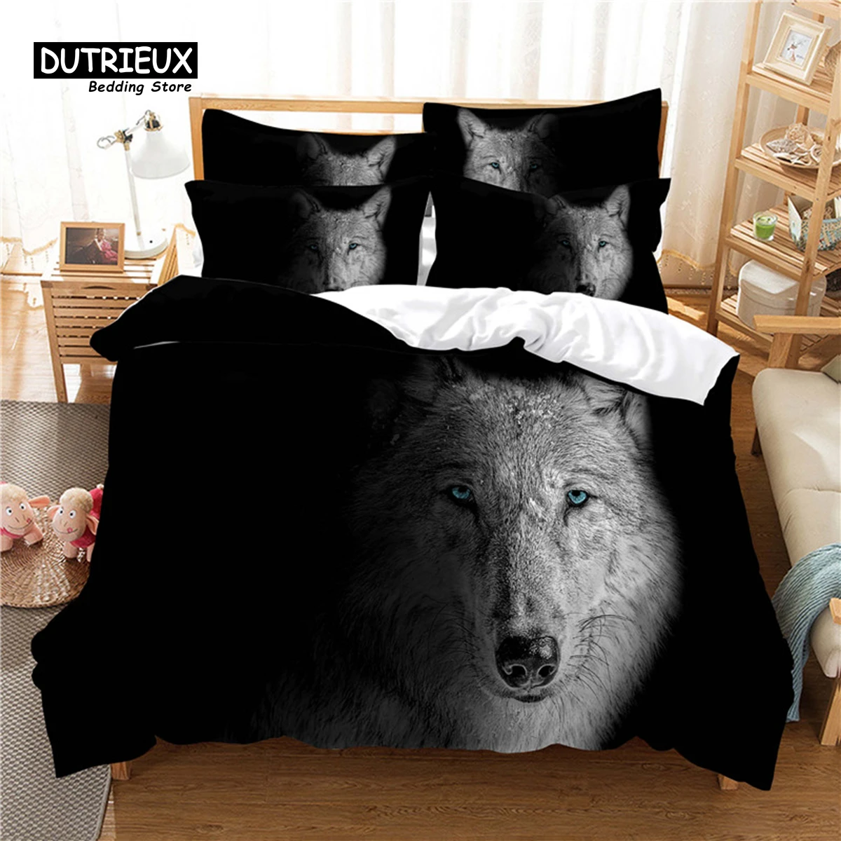 

Snow Wolf Bedding Set, Wolf 3Pcs Duvet Cover Set, Soft Comfortable Breathable Duvet Cover, For Bedroom Guest Room Decor