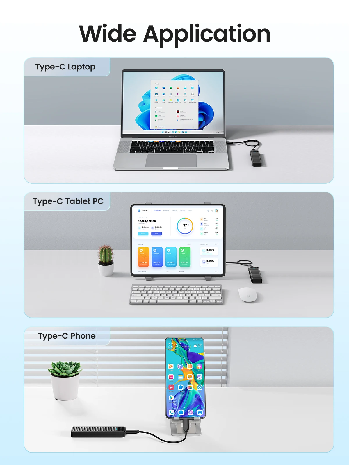 ORICO M.2 NVMe SSD-Gehäuse 10Gbps USB3.2 Gen2 M2 SSD-Gehäuse Box mit Streifendesign für NVMe SATA Werkzeuglos UASP-Unterstützung – Detail 9