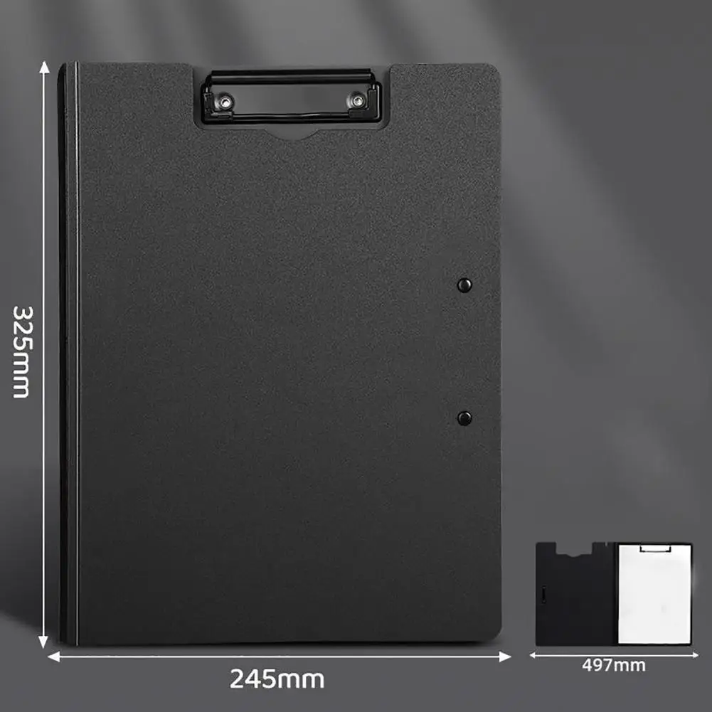 Portapapeles con abrazadera de archivo de almacenamiento, carpeta impermeable, A4, cubierta de archivo, estuche organizador para profesores de escuela de oficina, plegable