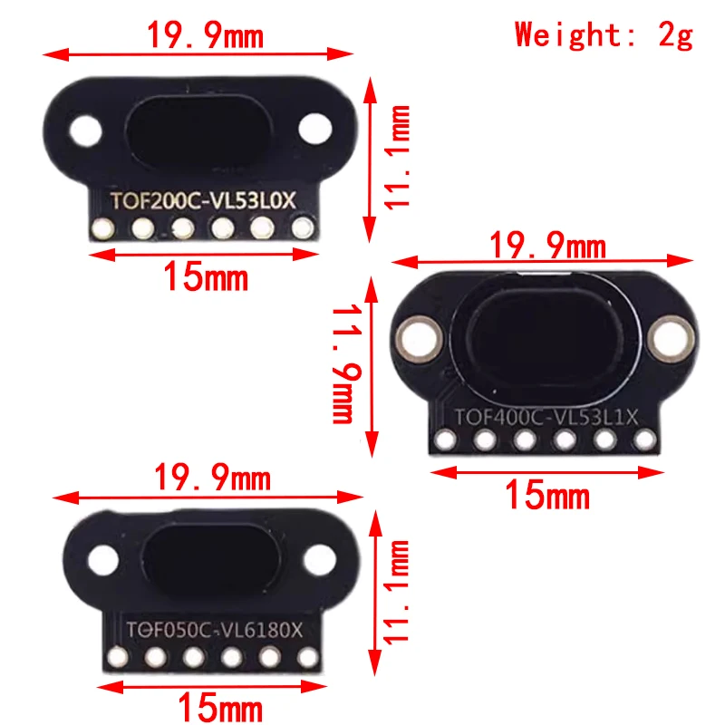 VL6180/VL53L0X/VL53L1X Time of Flight (ToF) Laser Ranging Sensor Module TOF050C TOF200C TOF400C 50CM/2M/4M IIC For Arduino STM32