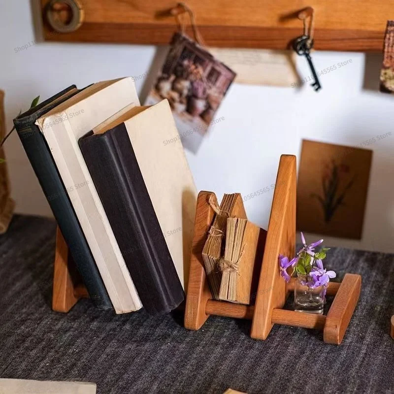 For Solid Wood Book Stand Desktop Creative Bookshelf, Simple Book Holder Storage Shelf