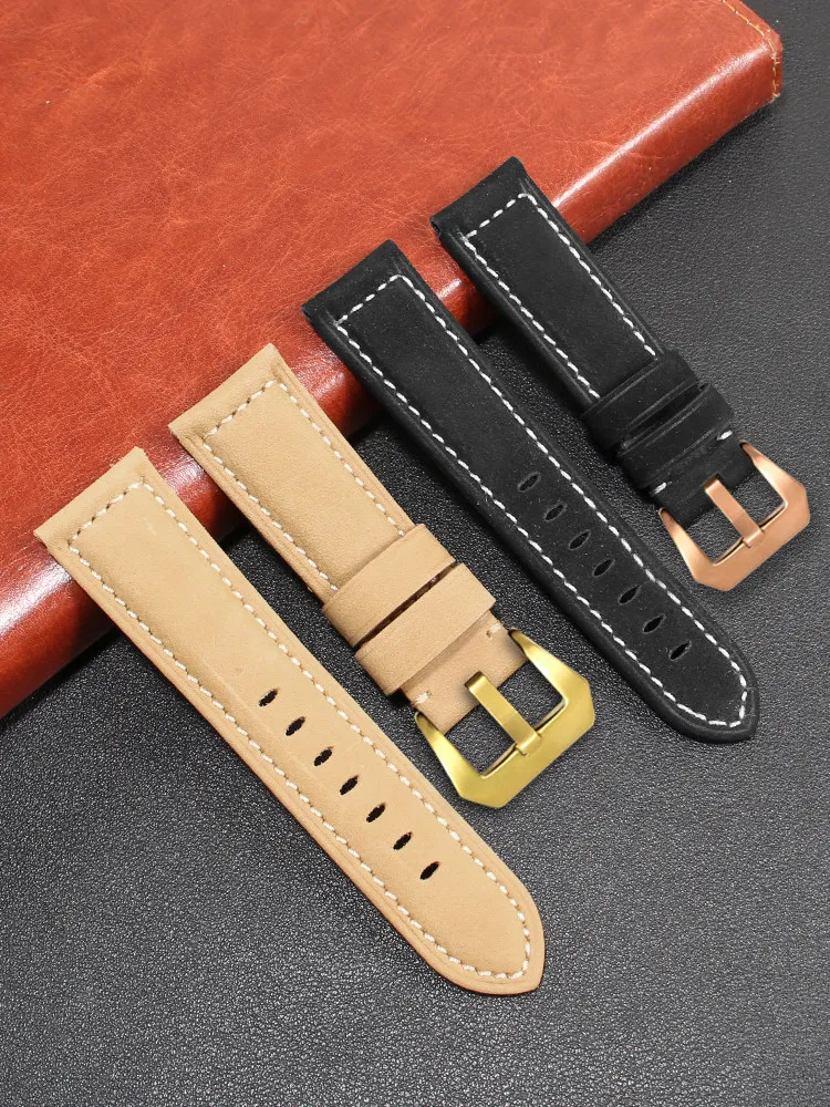 Suitable for Panerai Leather Watch with PAM111 441 Frosted Vintage Men's Replacement Watch Chain