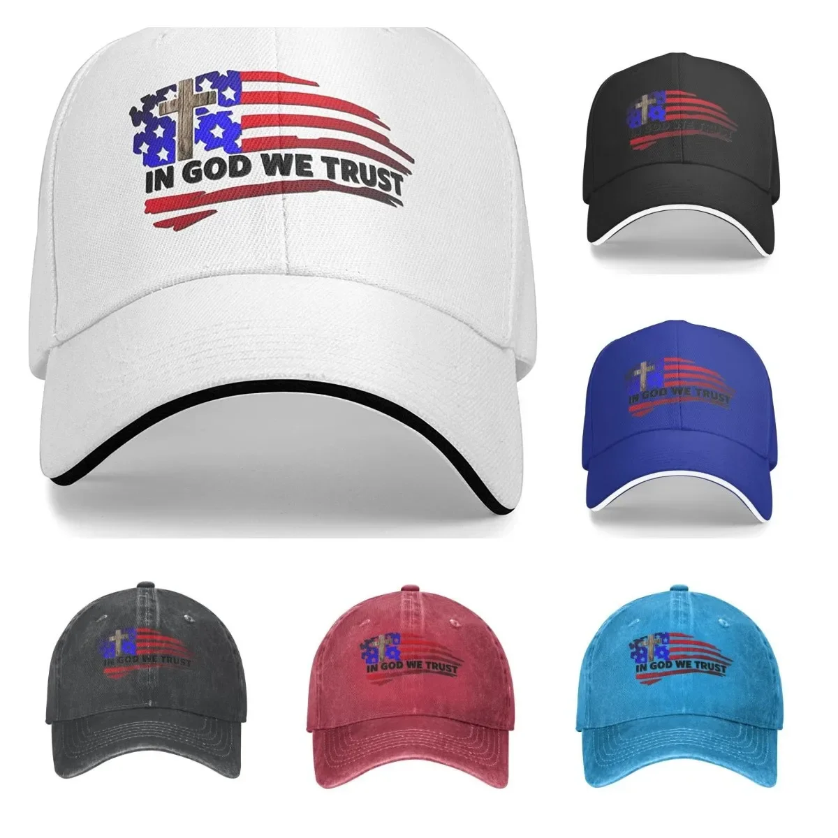 We The People, in God We Trust Unisex Adult Baseball Cap Fashion Adjustable Dad Hat Sport Cap Classic Sandwich Caps