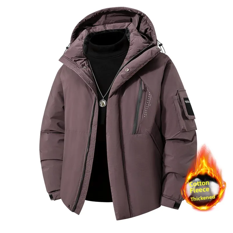 

Мужская зимняя утепленная хлопковая куртка с капюшоном, рабочая ветровка, морозостойкая, модная, из полиэфирного волокна