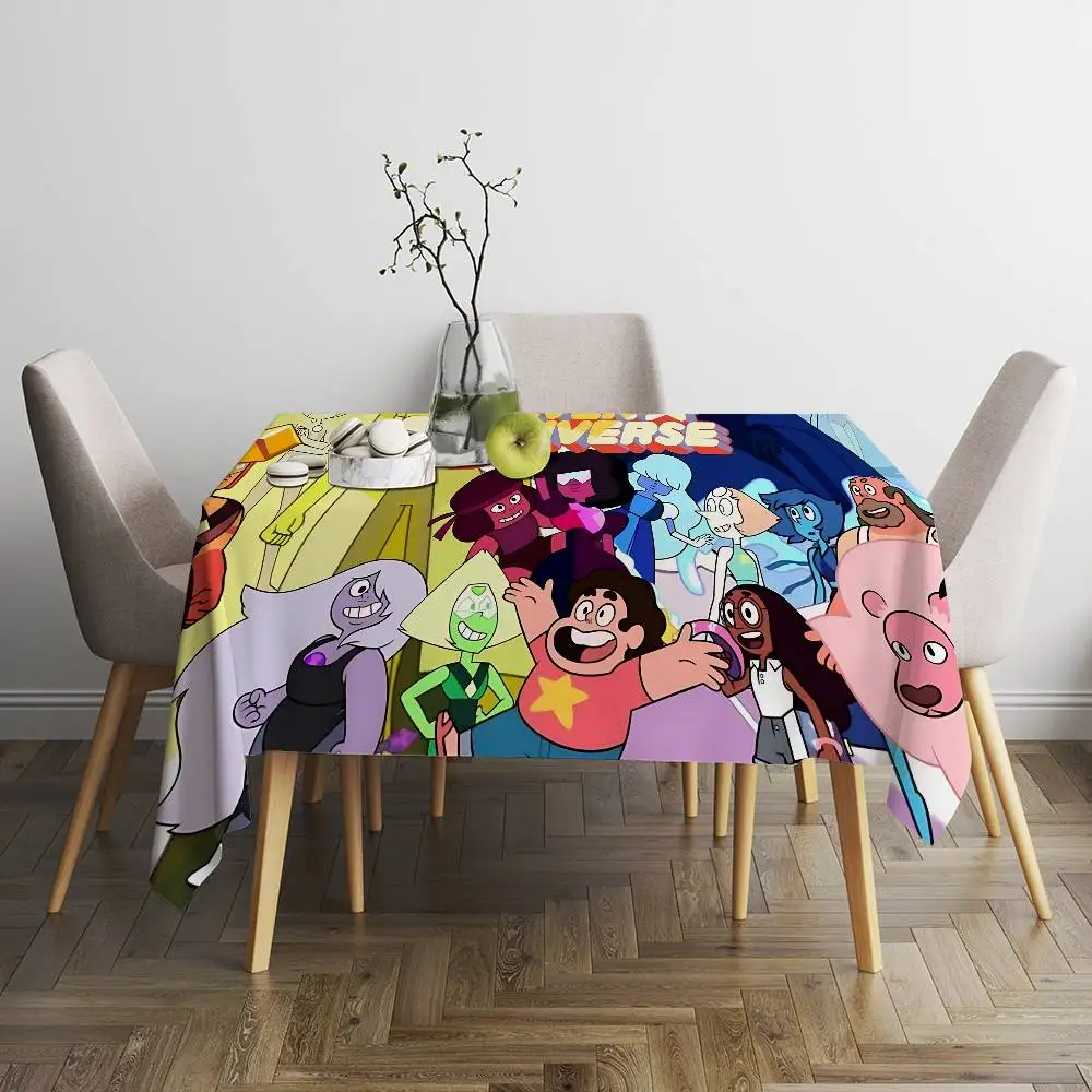 Animation S-Steven U-Universe Rectangle Tablecloths Printed Table Cloth For Farmhouse Holiday Wedding Party Dining Table Decor