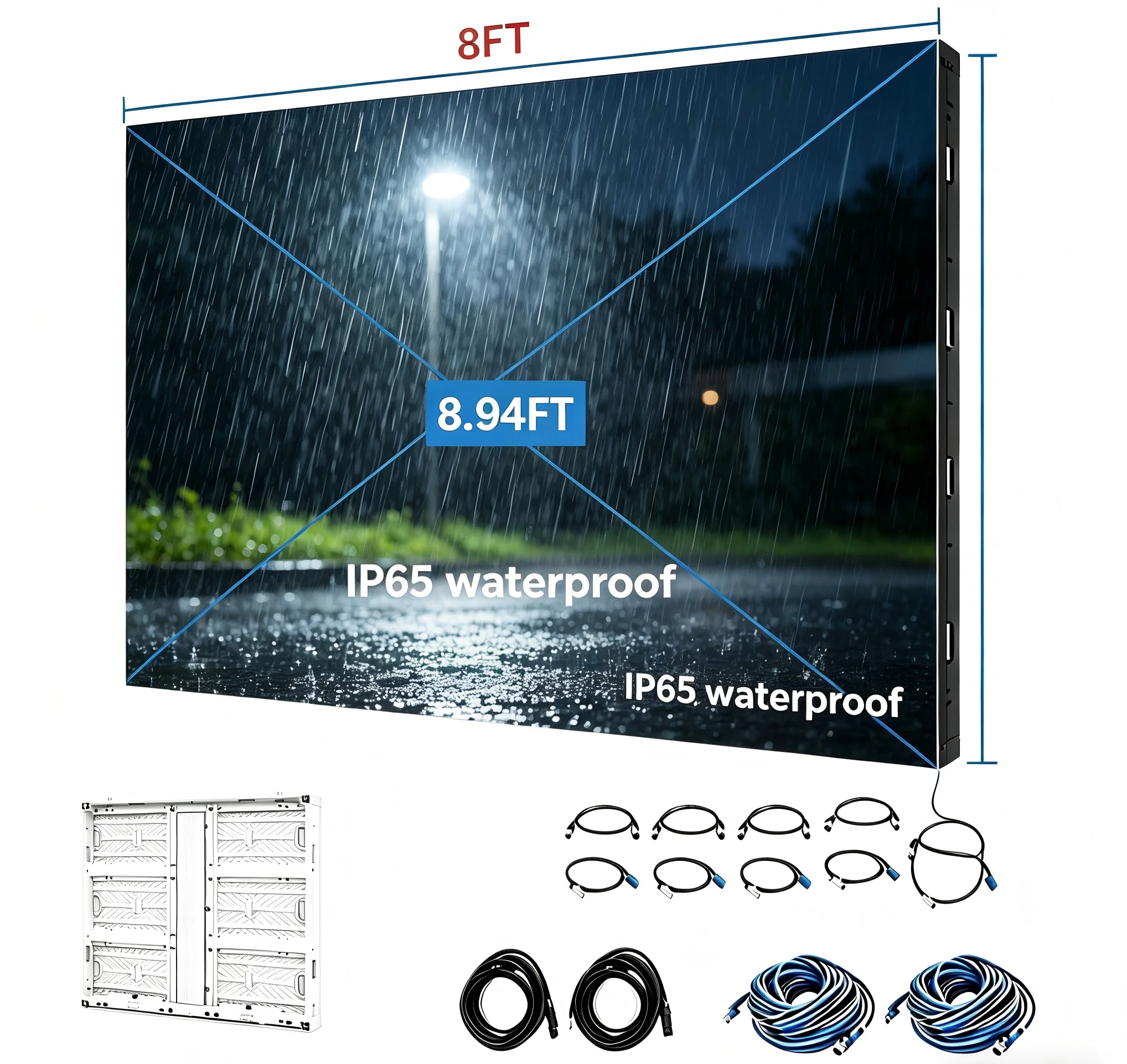 LED SignageOutdoor IP65 Waterproof AC Powered Backlit P4-P10 Pillar Schools Companies Office-Pillar Mounted Advertising LED Disp