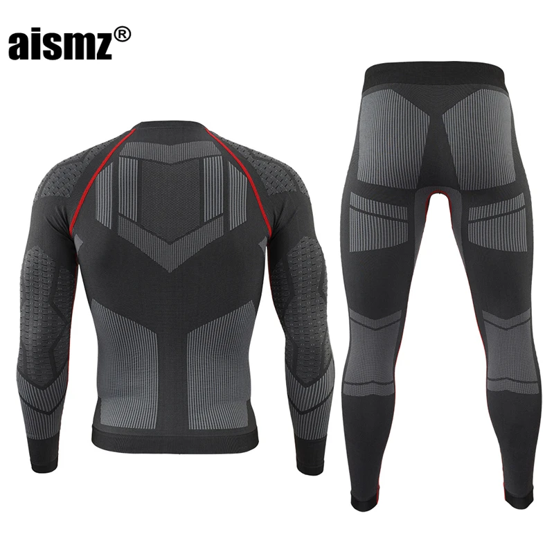 Aismz Seamless Tight Tactical Winter Thermal Underwear Men Sportswear Function Breathable Training Cycling Thermo Long Johns