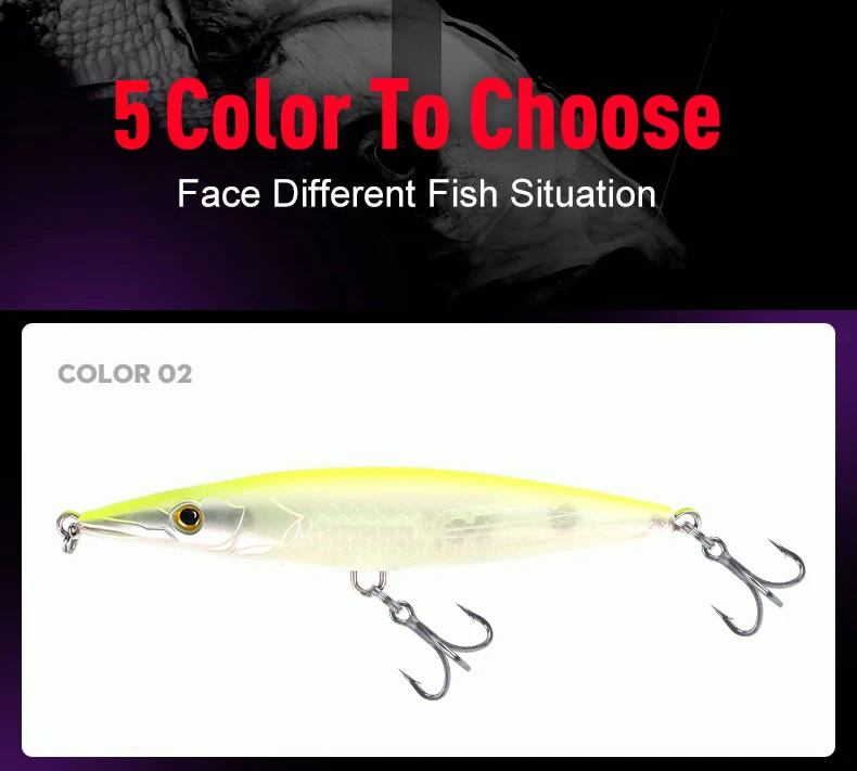 YOOFISH Schwimmender Pencil Lure 90mm/110mm/130mm/150mm Weitwurf Topwater Künstlicher Harter Stickbait für Wolfsbarsch und Hecht – Detail 6