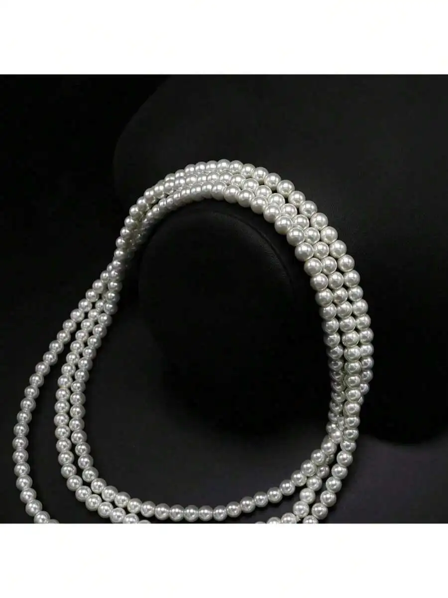 

72 Inch Multi Strand Pearl Necklace For Women Elegant Daily Wear