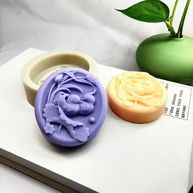 Mandarin Duck Silicone Soap Mold Lover Bird Playing in Water DIY Washing Tools Molds Candle  Making Mould  Handmade Gift