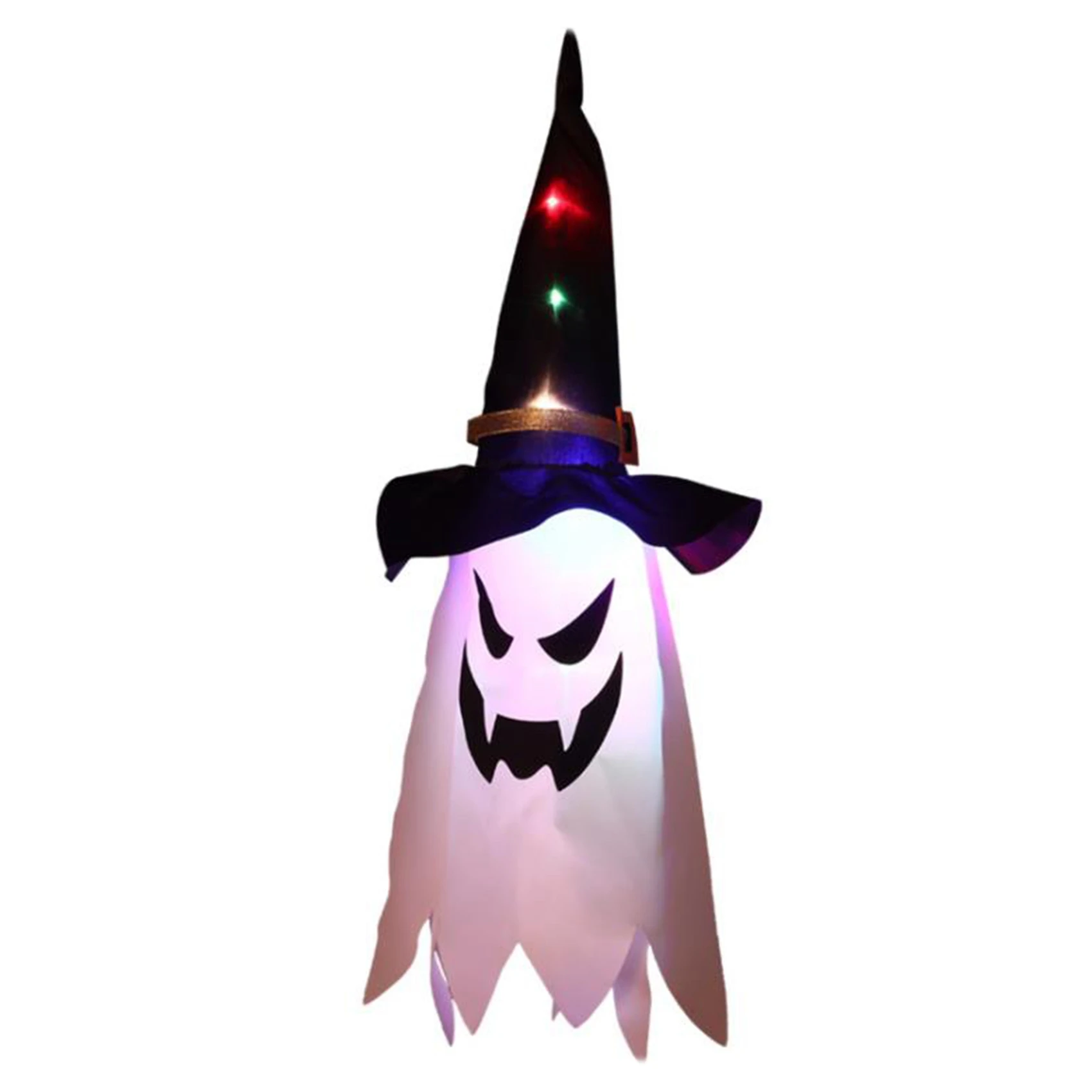 Halloween Decoration Witch Hat LED Lights Halloween Witch Hat for Kids Party Decor Supplies Outdoor Hanging Ornament A