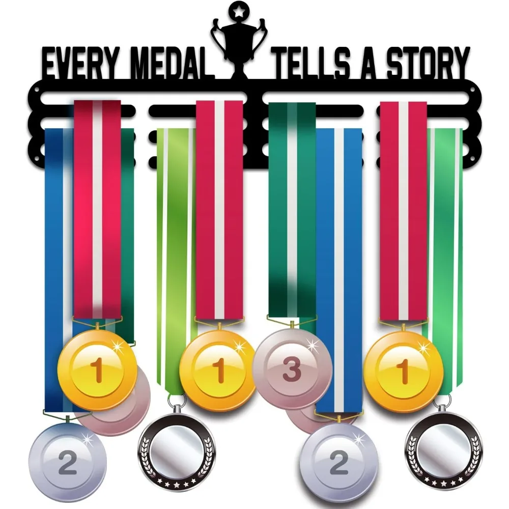 Medal Hanger Holder Display Rack Every Medal Tells A Story Medal Hanger Awards Ribbon Cheer 3 Lines Sport Award Rack Wall Mount