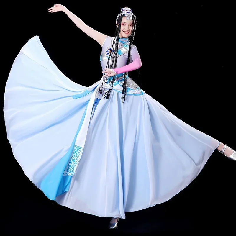 Minority Tibetan Dance Costume Female Traditional National Dance Stage Performance Mongolian Tibetan Outfit for Women Dancewear