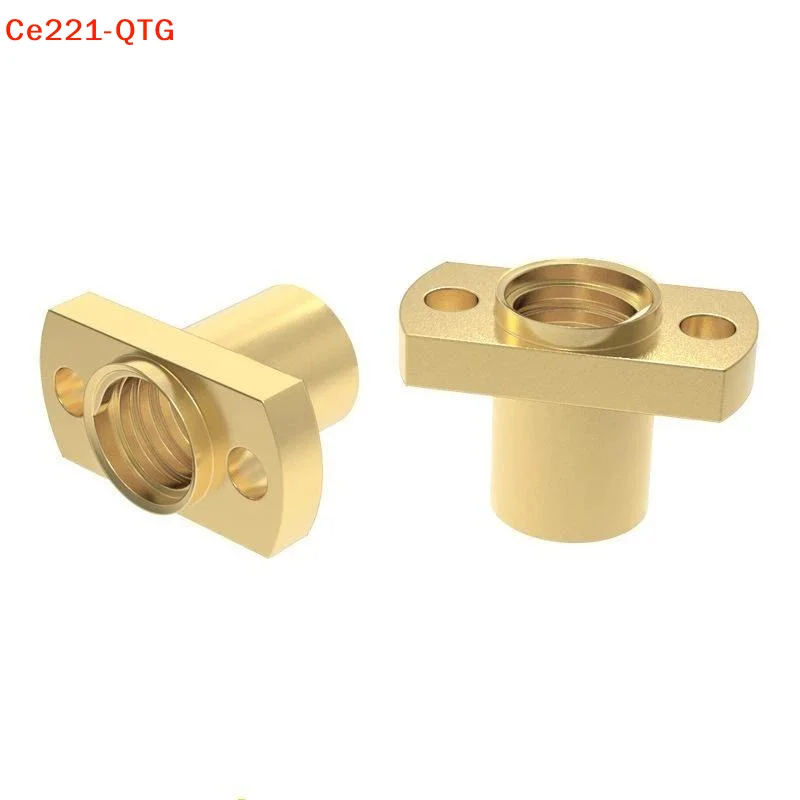*T8 Lead Screw Nut, T- Type Double Cutting Edge Brass Flange Lead Screw Nut For 3D Printer Accessories, Pitch 2mm Lead 2mm/8mm