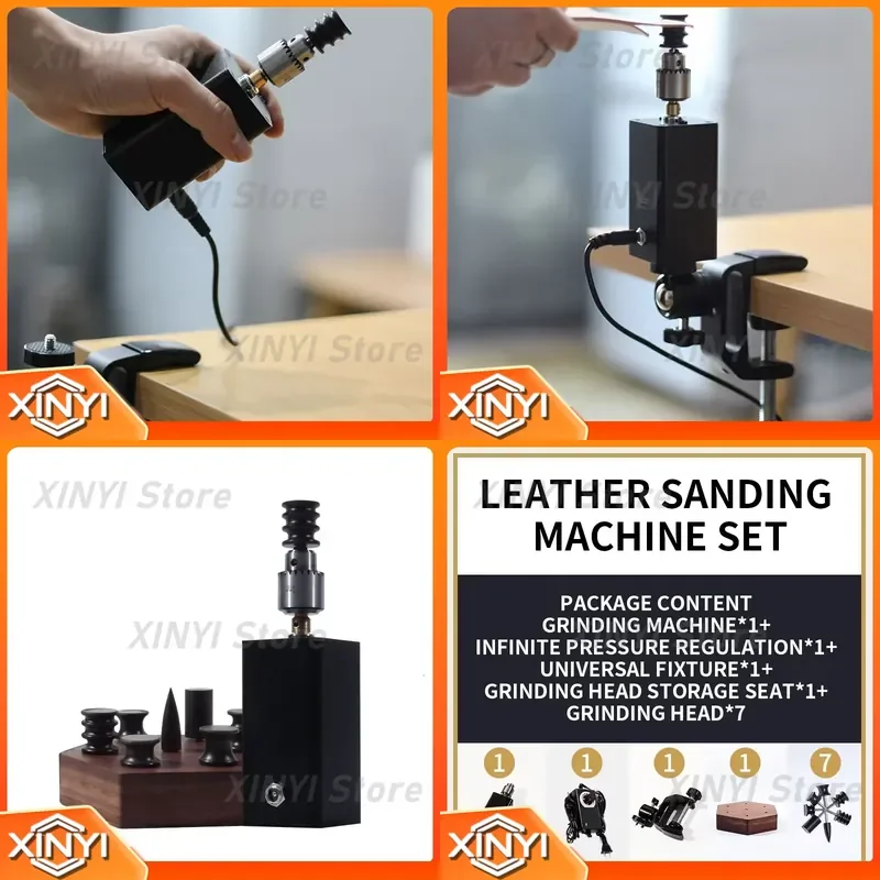D3000 Electric Polishing Machine Handmade Leather DIY Vegetable Tanned Leather Polishing Rod Round Edge Trimming