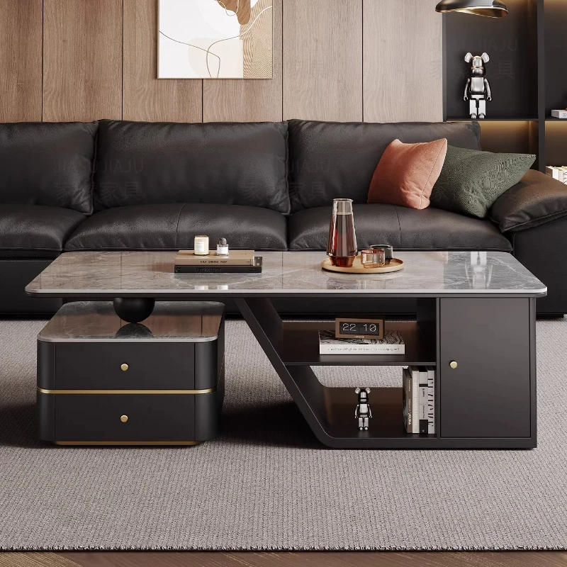 xx-Modern Design Coffee Table Magazine Storage Minimalist Premium Coffee Tables Metal Base Muebles Para El Hogar Furnitures*