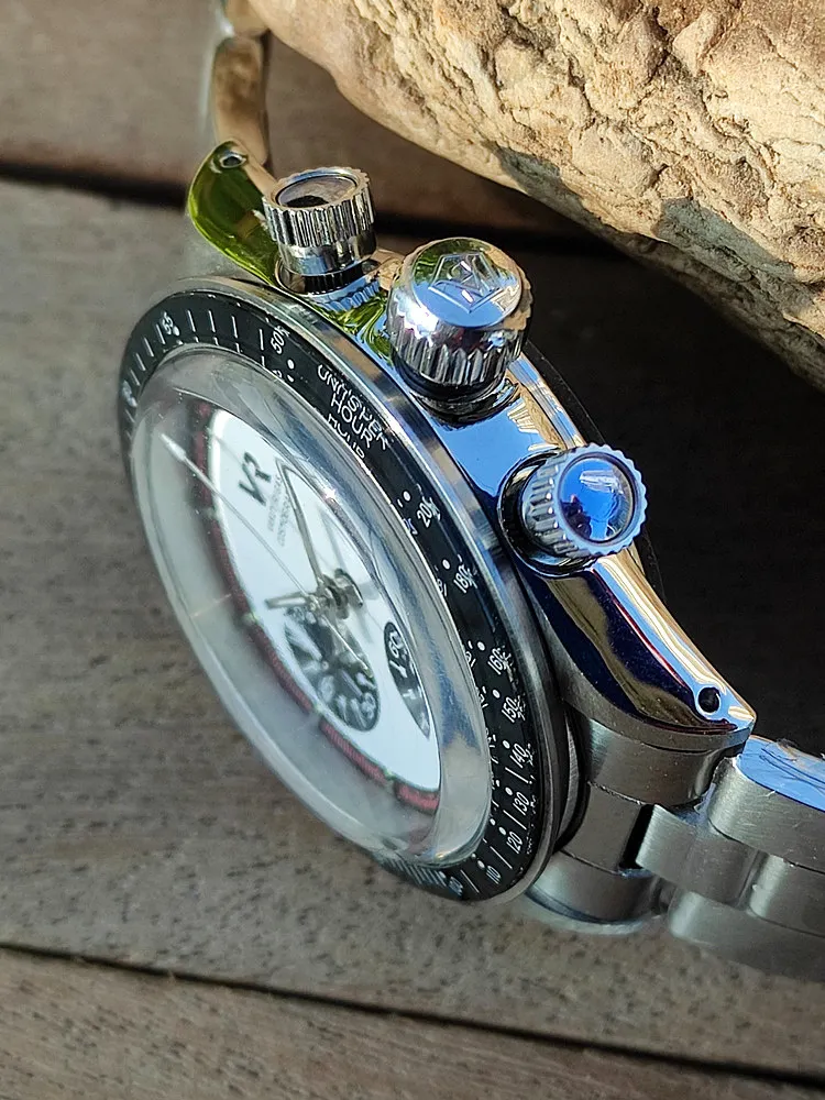 Vakuy Quartz Watch Sweep Second Hands Replica Paul Newman Daytona Precision VK63A Chronograph Vintage Panda DI Men's view 4