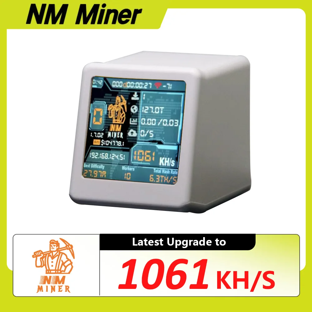 NM TV NMMiner Officail Smart TV 1060KH/s better Nerdminer v2 ESP32 BTC SOLO Lottery Miner & Smart gift home silent Desktop Cloc