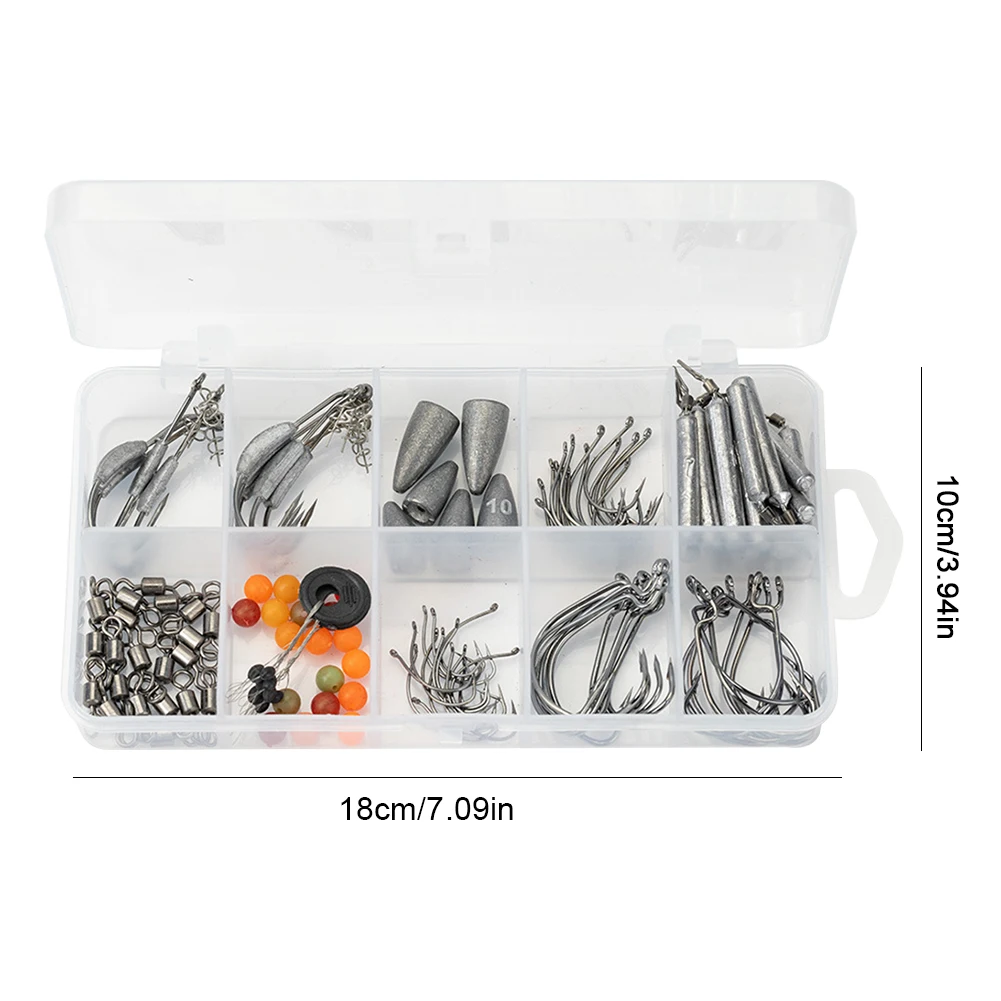 123 قطعة الأوزان السنانير يدور الطقات مجموعة مع صندوق الصيد قطرة النار الأوزان تلاعب عدة الصيد الغطاسون عدة ل باس بايك جثم Pesca #6