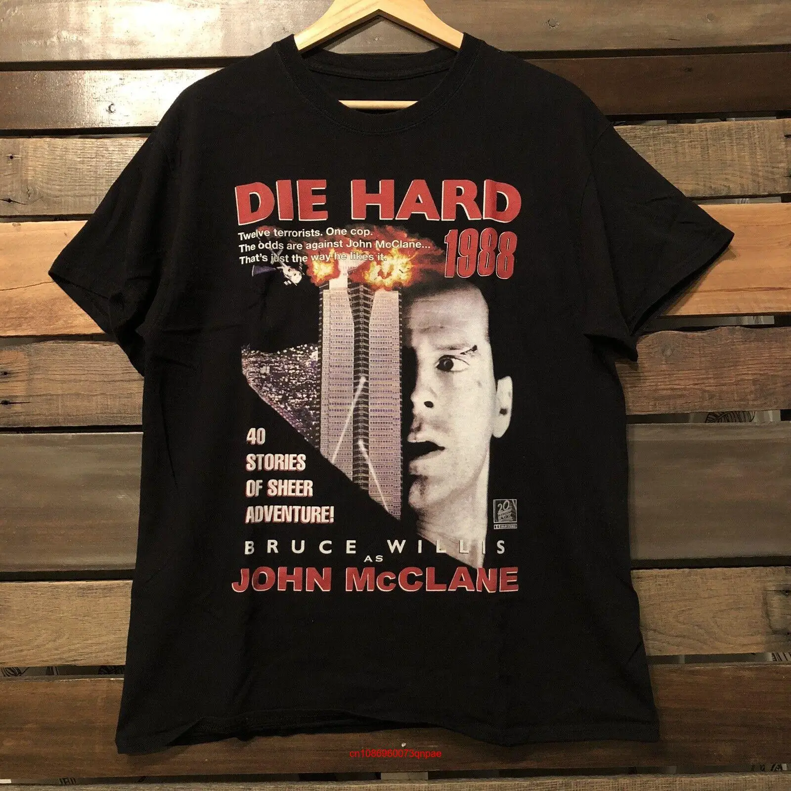 Die Hard Movie Promo T Shirt Large John McClane 1988 Bruce Willis long or short sleeves