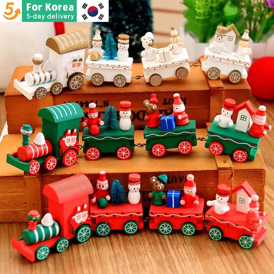 1pc Christmas Wooden Train Kids Gift Favors Merry Christmas Decorations For Home 2023 Xmas Tree Ornament Navidad New Year Noel