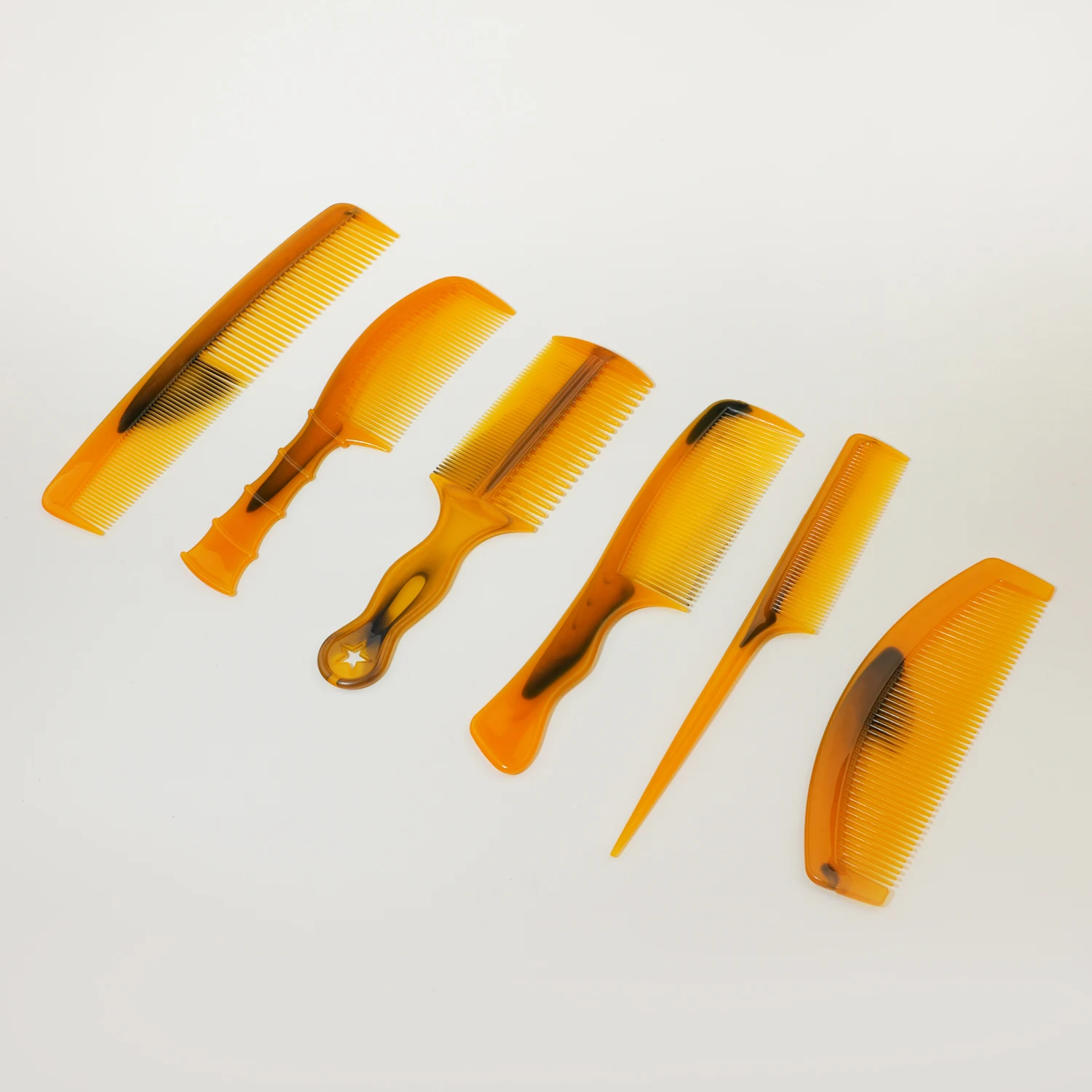 1/6 piece set of amber hair comb, durable ABS plastic handle that conforms to ergonomics,Special for real hair wigs
