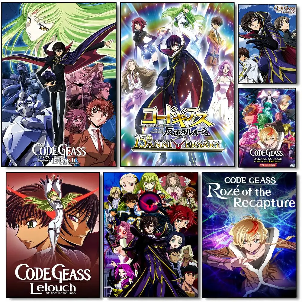 Anime C-Code G-Geass Movie Poster HD Wall Art Aesthetic Home Decor for Living Room Bedroom Café Office Stylish Gift
