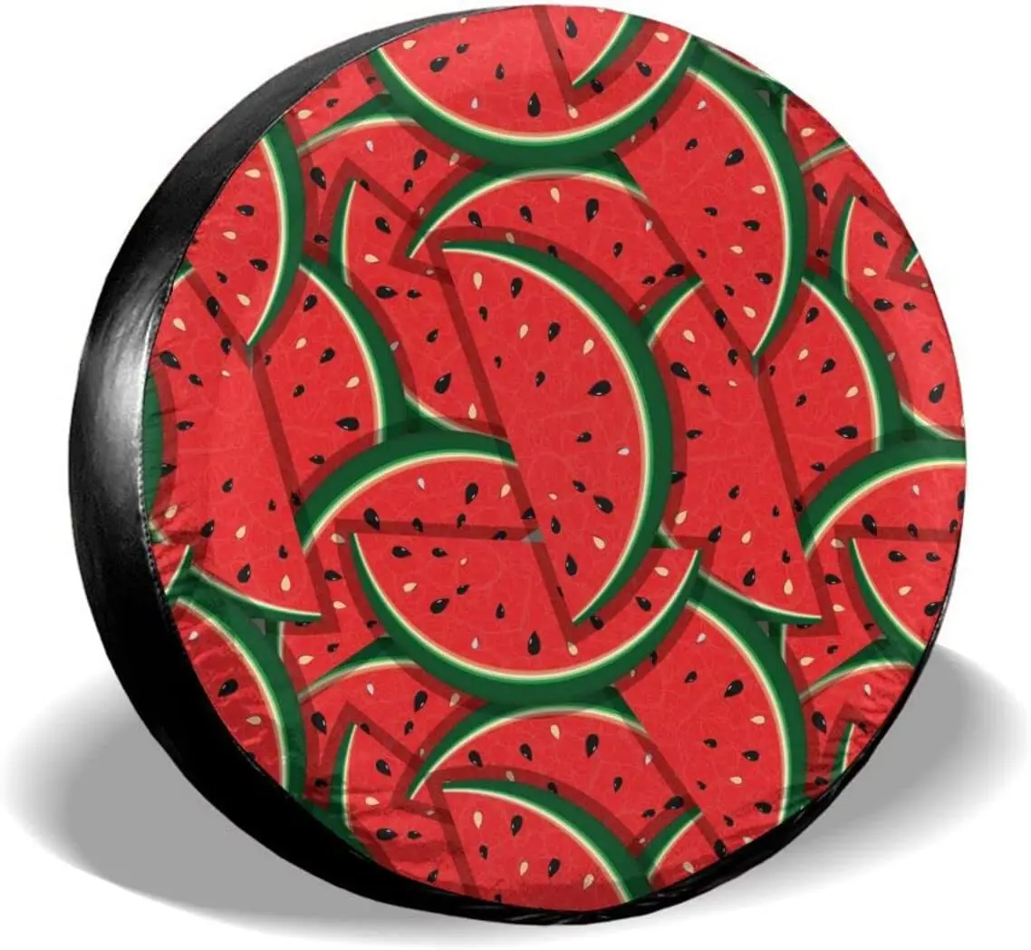 Watermelon Slices Spare Tire Cover Waterproof Dust-Proof Wheel Protectors Universal for Trailer,,SUV,RV and Many Veh