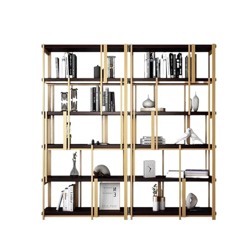 Nordic bookshelf floor-to-ceiling simple creative model room shelf office partition cabinet book multi-layer shelf Bogu shelf