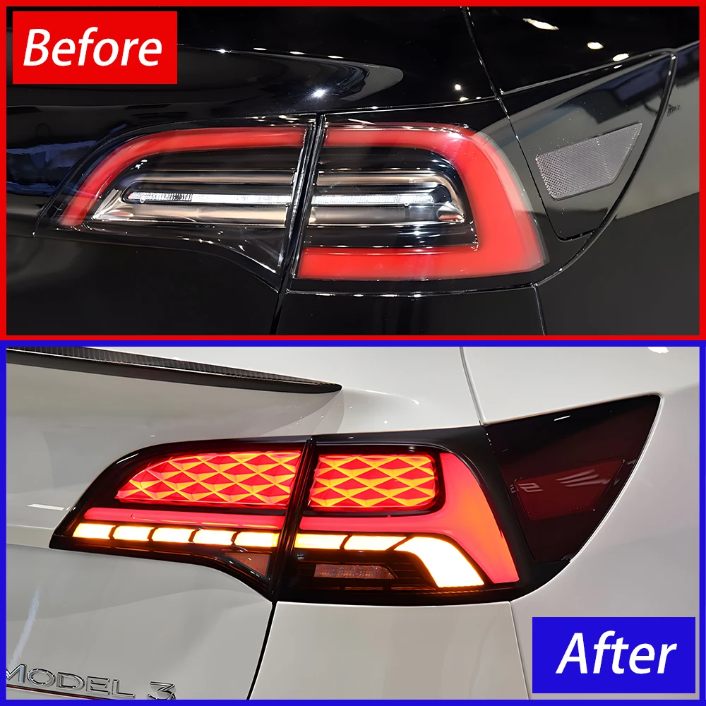 Car Taillights Assembly for Tesla Model 3 Model Y 2019-2023 Led Auto Rear Lamps Upgrade Dynamic Streamer Signal Lamp Accessories