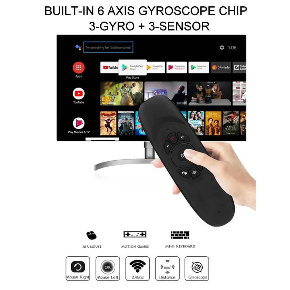 2.4G Wireless Remote Control G10S C120 Air Mouse Voice Control with Gyroscope Keyboard for X96 H96 MAX A95X F3 Android TV Box