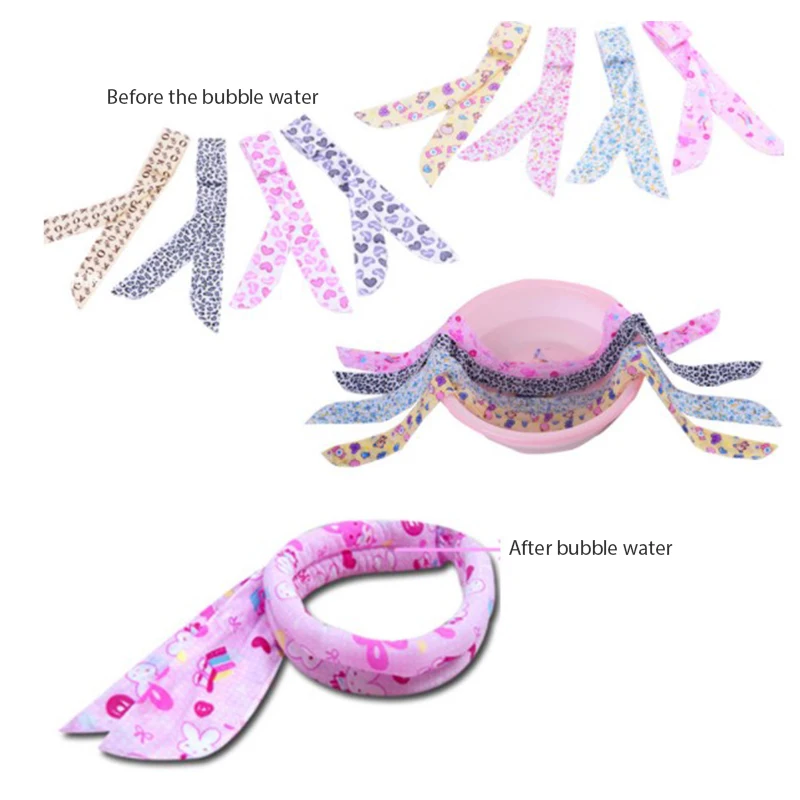 Summer Skincare Ice Cooling Wrap Tie Colors Non-toxic Neck Arm Cooler Scarf Body Headband Towel Bandana Wristband Sun Protection