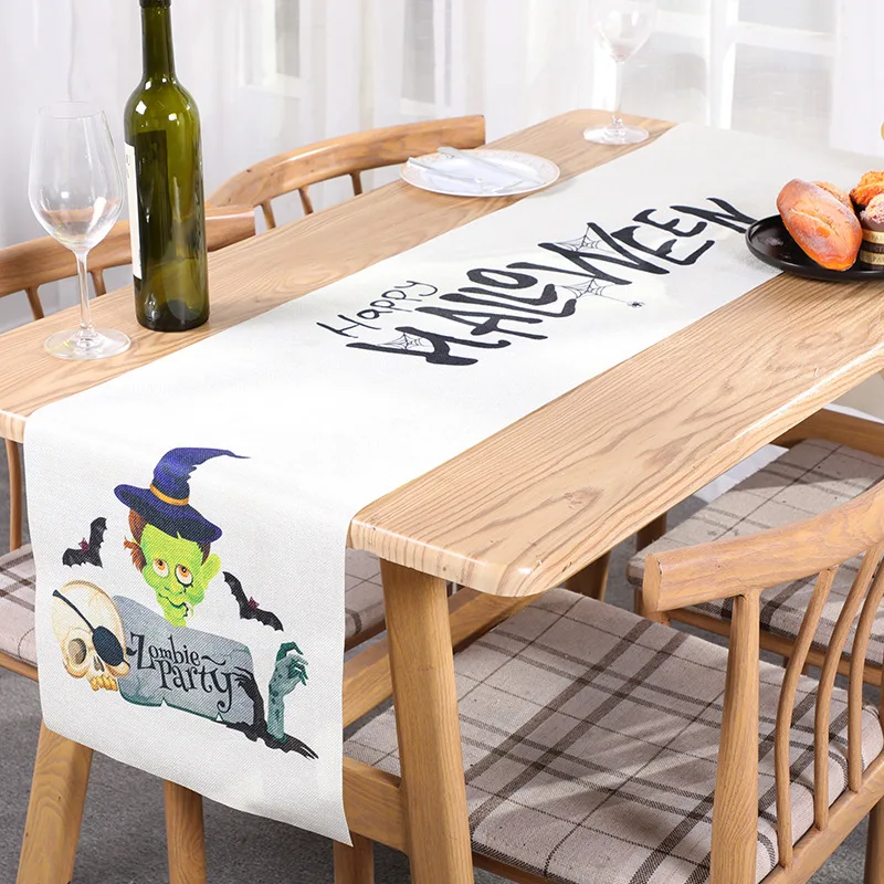 New Halloween Decorations Spooky Table Flags Tablecloths Dining Table Decorations Atmosphere Scene Arrangements Home Party Decor