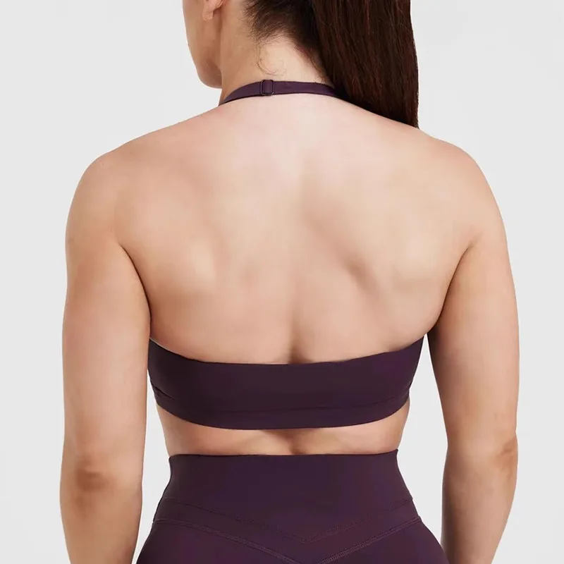 Alpha-sujetadores deportivos de realce para mujer, camisetas sin mangas con frente retorcido, sujetador de soporte medio para entrenamiento, gimnasio, Yoga, Tops cortos