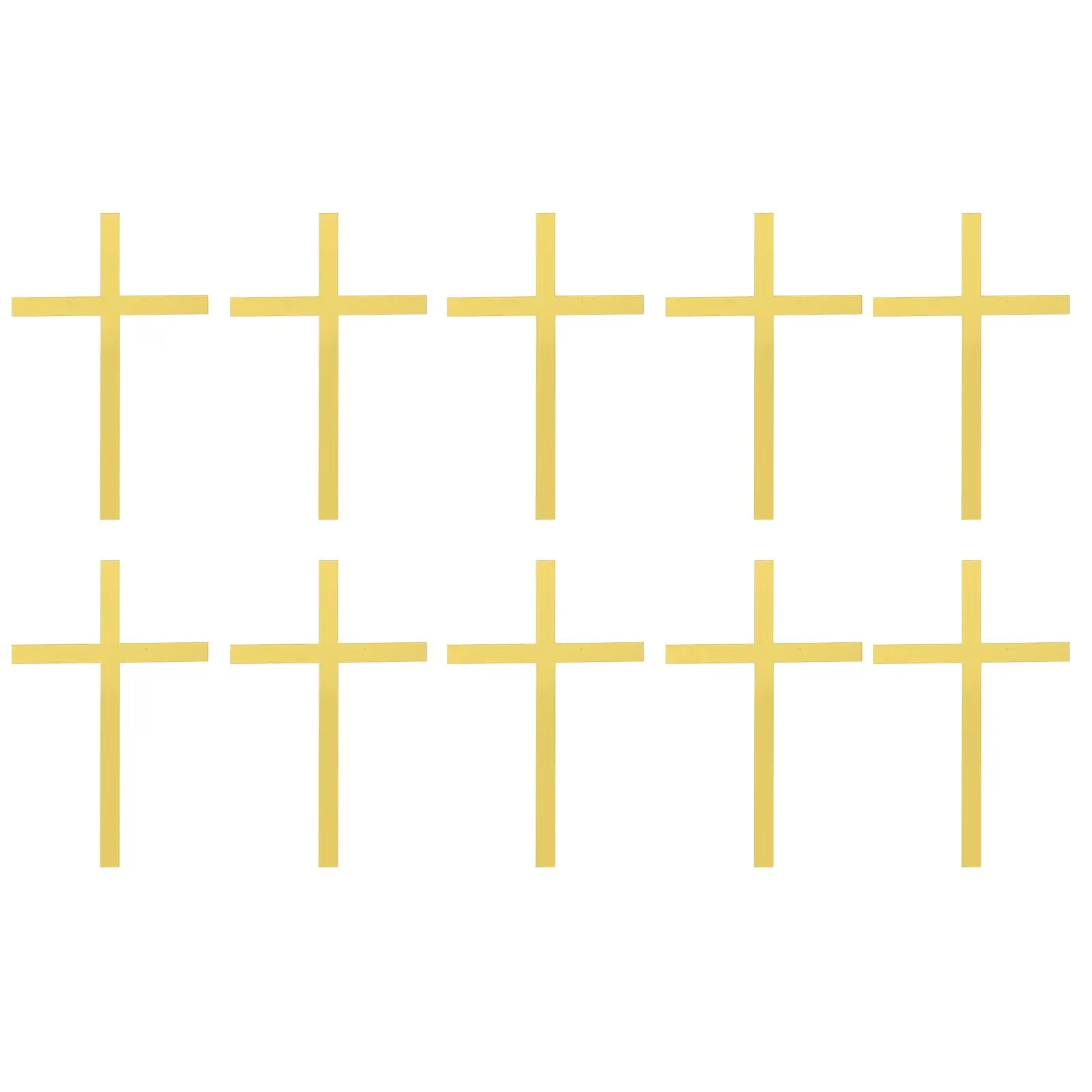 

10pcs Golden Acrylic Cross Cake Decorations for Baptism Communion Party 1cm Small Wedding Dessert Cupcake Topper Plugins