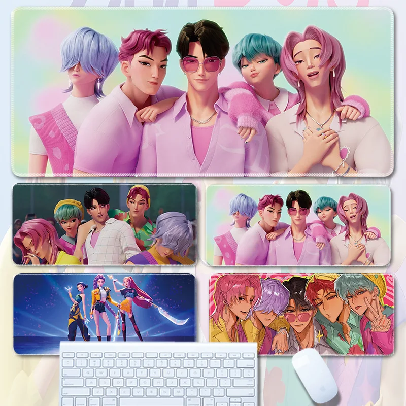 

Коврик для мыши Kpop Devil Hunting Group, большой грязеотталкивающий коврик для офисной компьютерной клавиатуры в стиле аниме, толстый коврик для стола для киберспорта