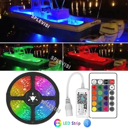 Luces de barco con Control remoto y Wifi, 16 colores cambiantes, luz Interior impermeable para barco, Pontón, yate, 16,4 pies