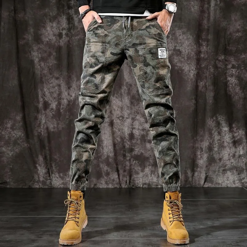 

New arrive light luxury men’s cargo pants,outdoors sports tactical pants,trendy camouflage pants,slim-fit casual jeans pants;