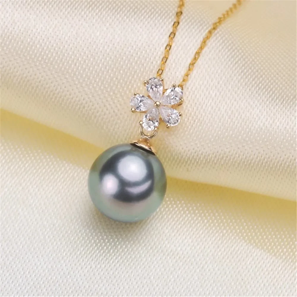 

DIY Pearl Accessories G18K Gold Pearl Pendant with Empty Bracelet Exquisite Pearl Necklace Fit 9-12mm Round Beads G119