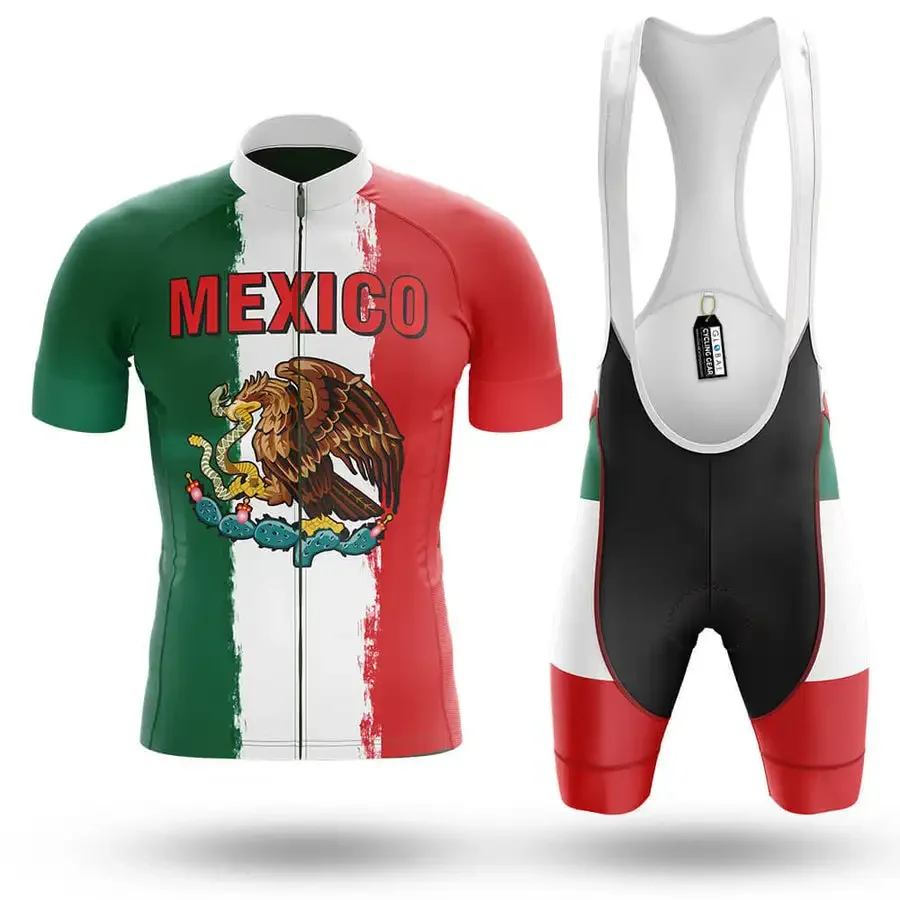 

POWERBAND Mexico NATIONAL SHORT SLEEVE CYCLING JERSEY SUMMER CYCLING WEAR ROPA CICLISMO+BIB SHORTS