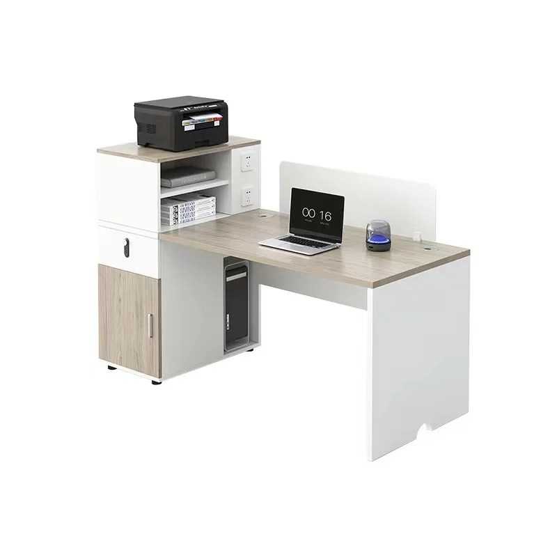 

Hot-selling retractable convertible staff desk multi-person combination modern wooden screen compartment office table and chair