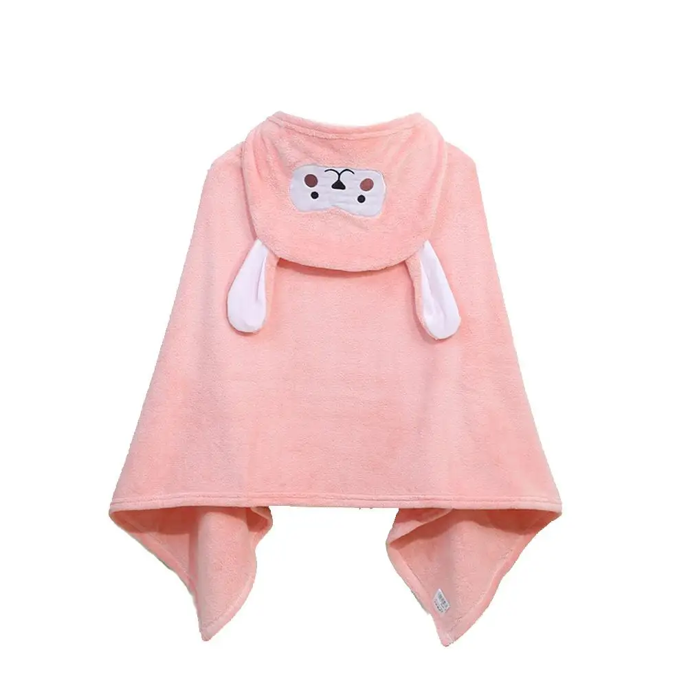 Cartoon Animal Baby Bath Towels Soft Hooded Cape Cloak Absorbent Baby Hooded Bathrobe Warm Sleeping Swaddle Wrap For Childr C7M2