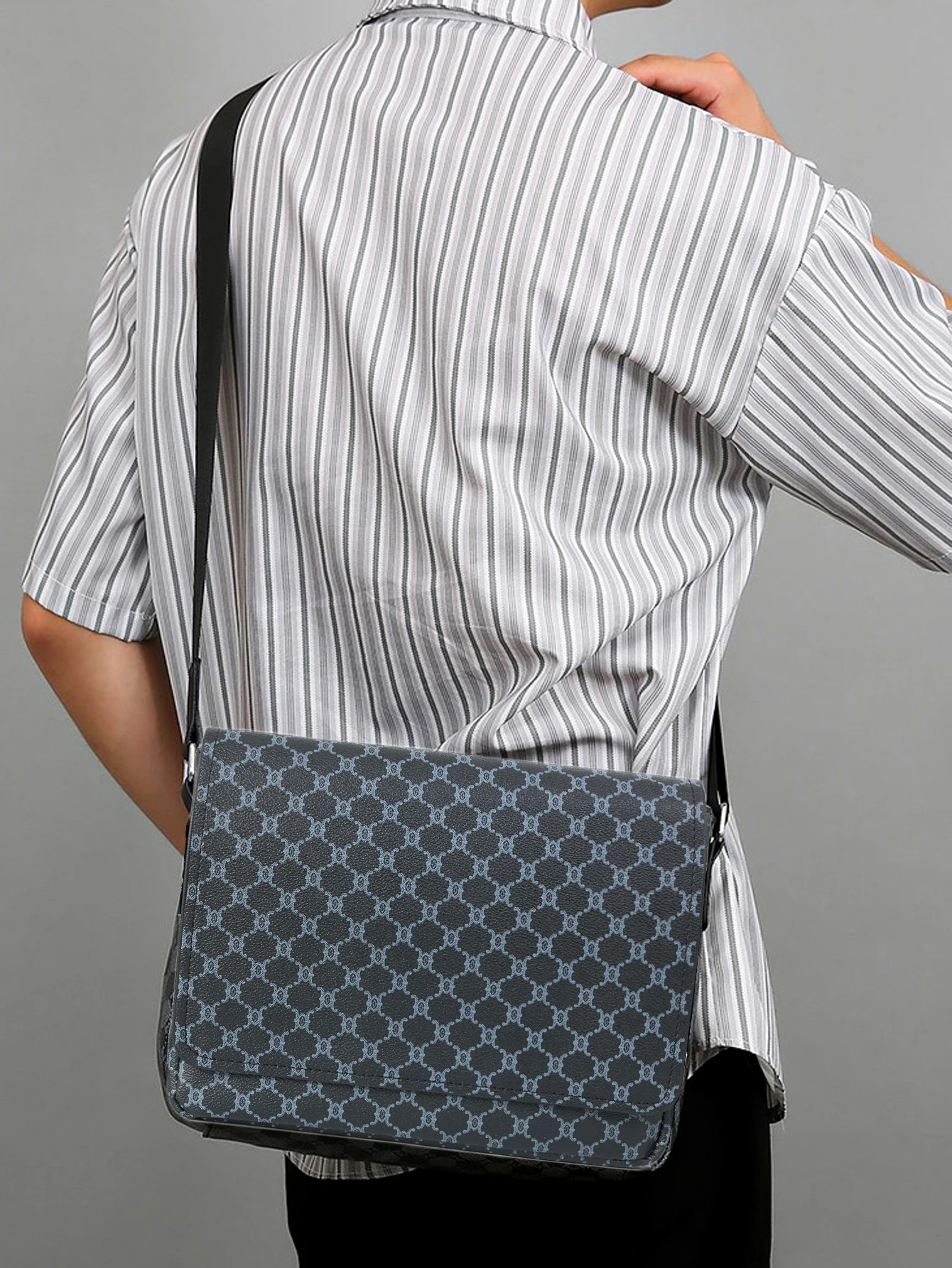 Simple Casual Flap Crossbody Bag Business Work Commuter Portable Shoulder Bag Lightweight Large Capacity Satchel Bag