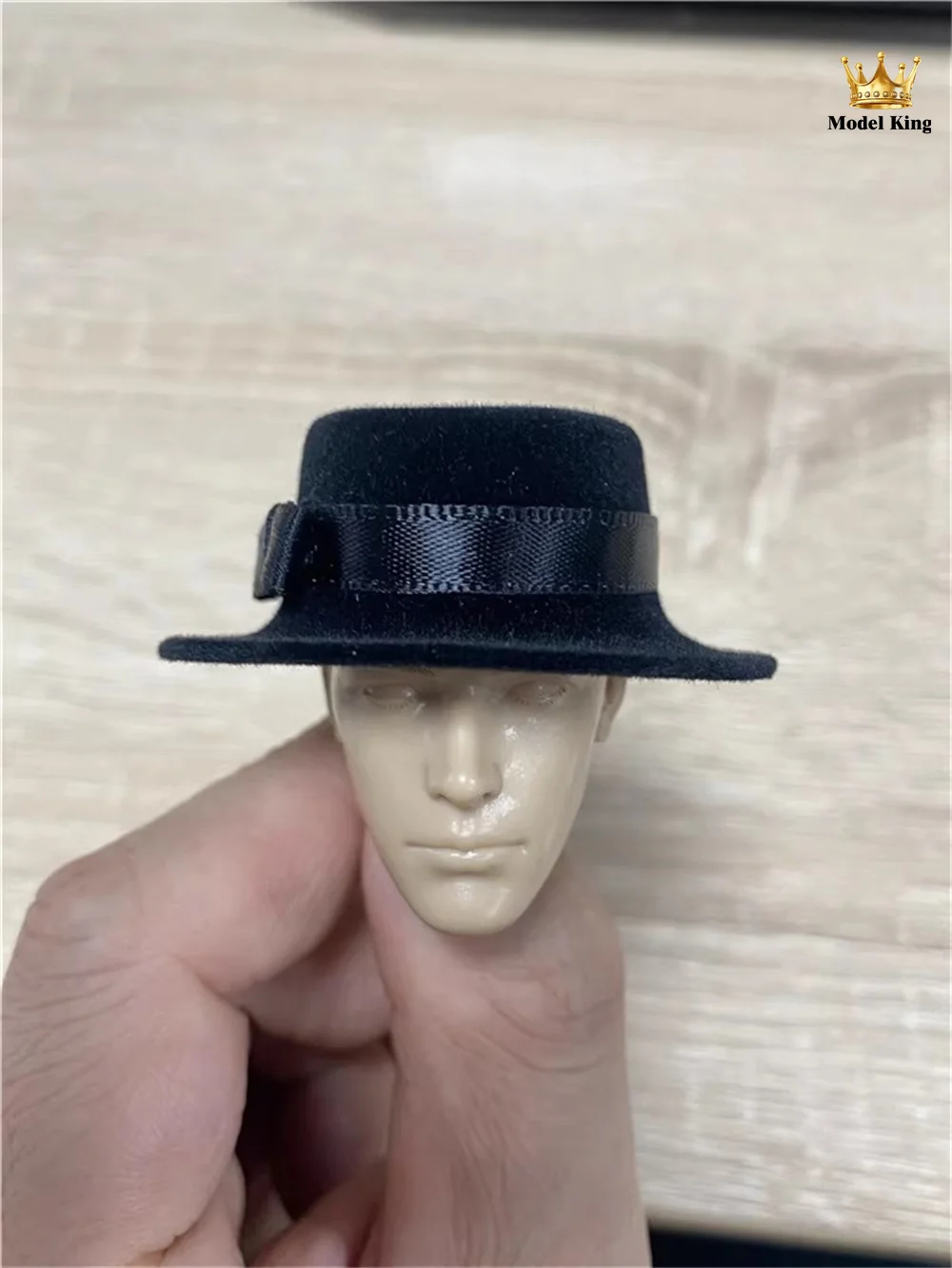 1/6 Fashionable Classic Retro Black Round Bimmed Hat Spy Western Cowboy Hat Top Hat Sunshade Hat For 12'' Action Figure Body