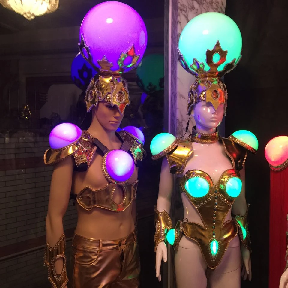 Technology Led Glow Sexy Evening Dress Fashion Ballroom Costume Stage Performance Dance DJ Singer Cosplay Costume