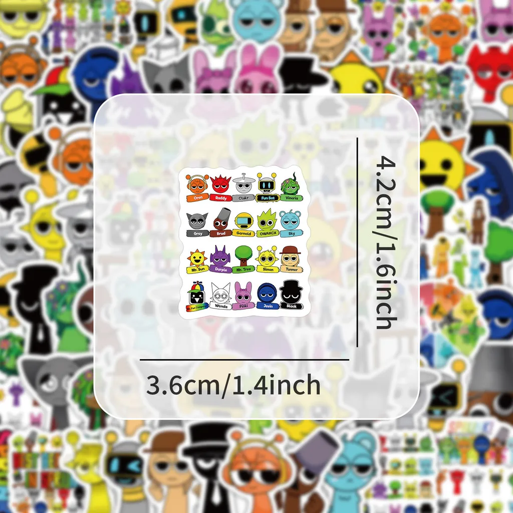 106 قطعة من ملصقات جرافيتي Incredibox على شكل صندوق إيقاع كرتوني |   شارات Doodle ذات طابع اللعبة |   مثالية لأجهزة الكمبيوتر المحمولة (متجر Anime Worlds)