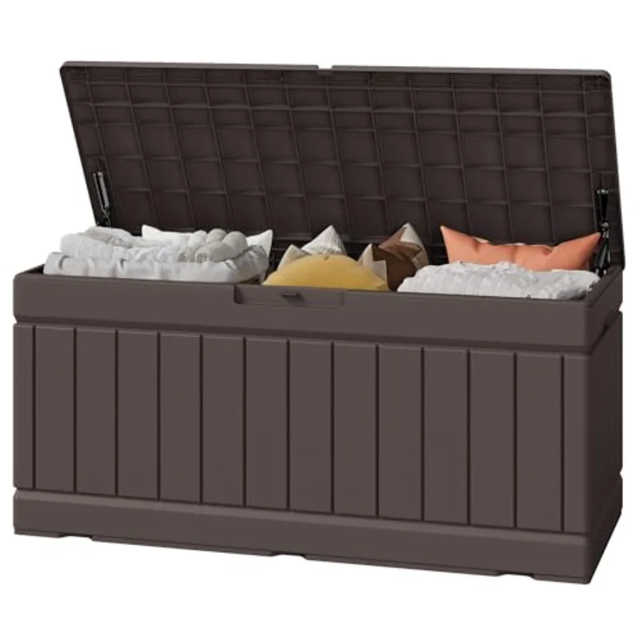 

Outdoor Storage Box Storage Bin with Lid for Patio Furniture Garden Tools Pool Supplies Waterproof and UV Resistant Lockable